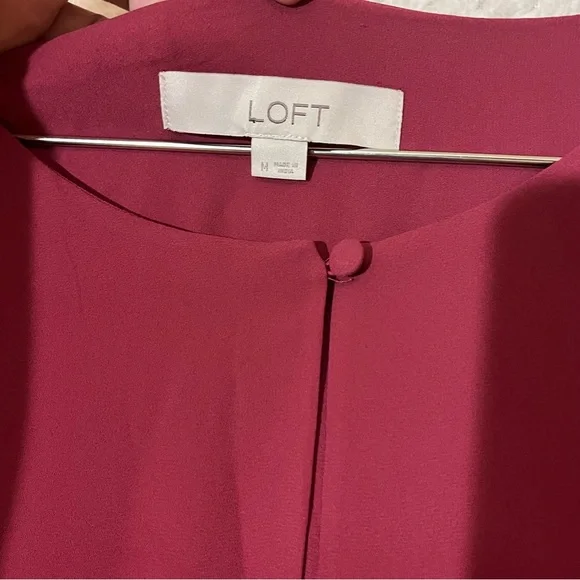 LOFT Mini Dress Flutter Sleeve Drawstring Waist Flowy Flattering Womens Medium - Picture 7 of 9